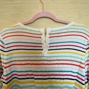 Talbots Rainbow Striped Sweater L